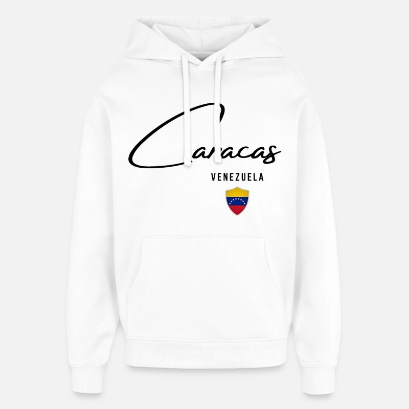 Caracas, Venezuela, design élégant de Caracas - Sweat à capuche unisexe Stanley/Stella Oversized - blanc