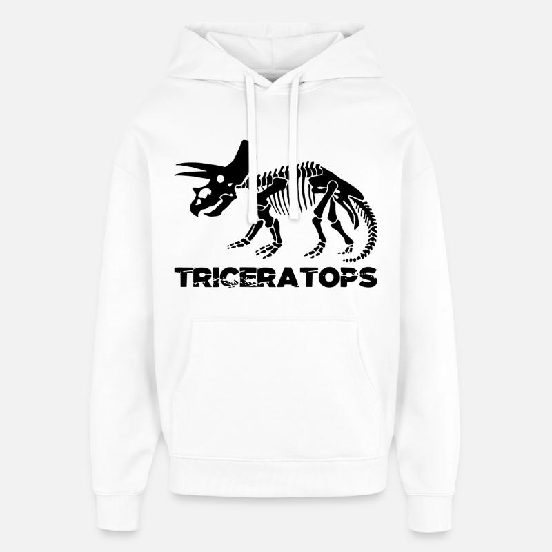 Squelette de tricératops noir - Sweat à capuche unisexe Stanley/Stella Oversized - blanc