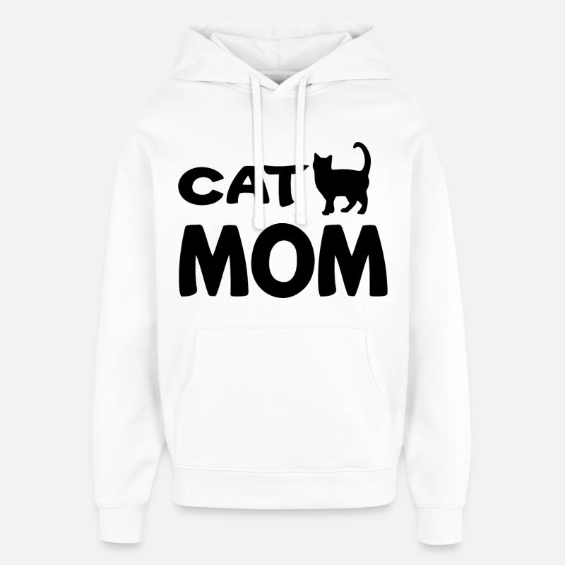Cat Mom - Sweat à capuche unisexe Stanley/Stella Oversized - blanc