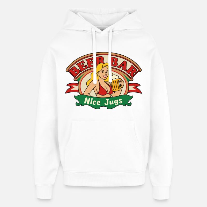 Bière Babe Retro - Sweat à capuche unisexe Stanley/Stella Oversized - blanc