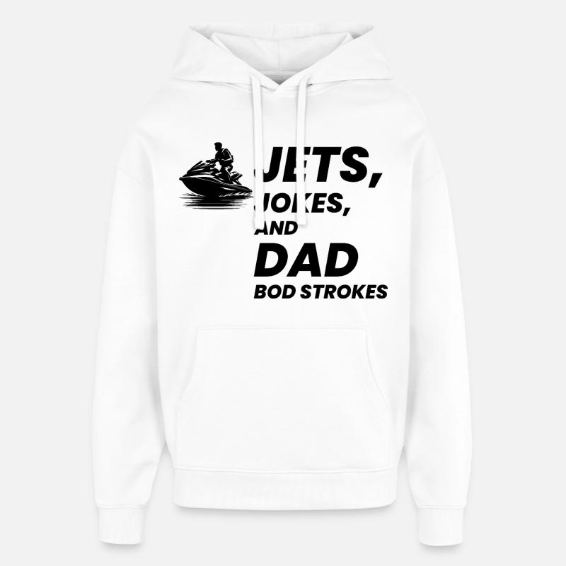 Drôle Jet Ski Dad Bod Été - Sweat à capuche unisexe Stanley/Stella Oversized - blanc