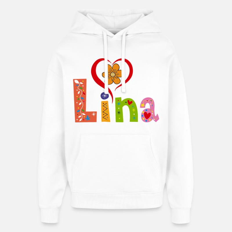 Lina Nom Tee - Sweat à capuche unisexe Stanley/Stella Oversized - blanc