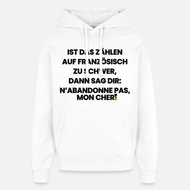 Germano-Français-Rime 1 (Ver. B) - Sweat à capuche unisexe Stanley/Stella Oversized - blanc