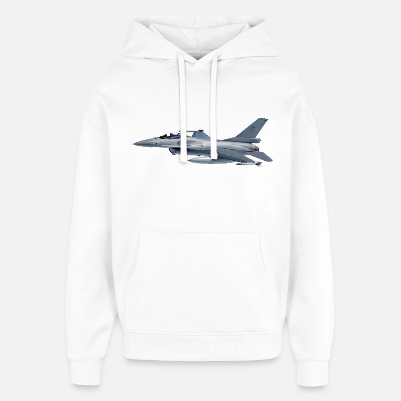 F-16 - Sweat à capuche unisexe Stanley/Stella Oversized - blanc