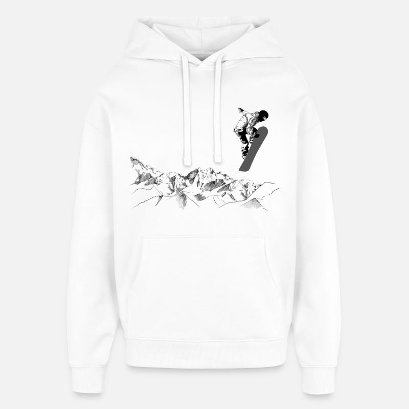 snowboarders - Sweat à capuche unisexe Stanley/Stella Oversized - blanc