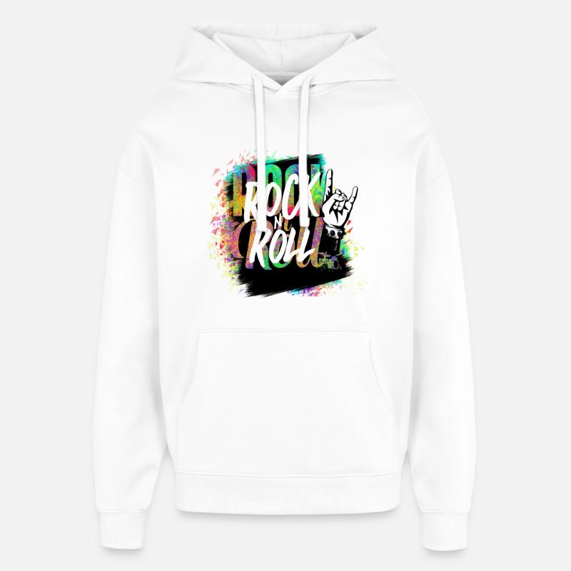Rock n Roll Farbexplosion - Oversized Unisex Hoodie von Stanley/Stella - Weiß