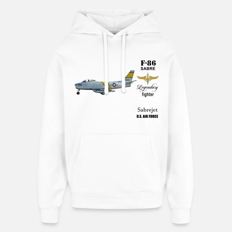 F-86 Sabre - Sweat à capuche unisexe Stanley/Stella Oversized - blanc