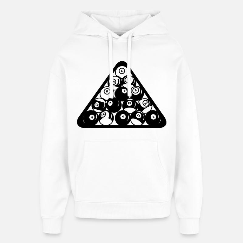Triangle de billard - Sweat à capuche unisexe Stanley/Stella Oversized - blanc