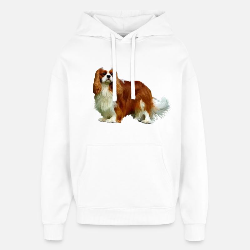Cavalier King Charles Spaniel - Sweat à capuche unisexe Stanley/Stella Oversized - blanc
