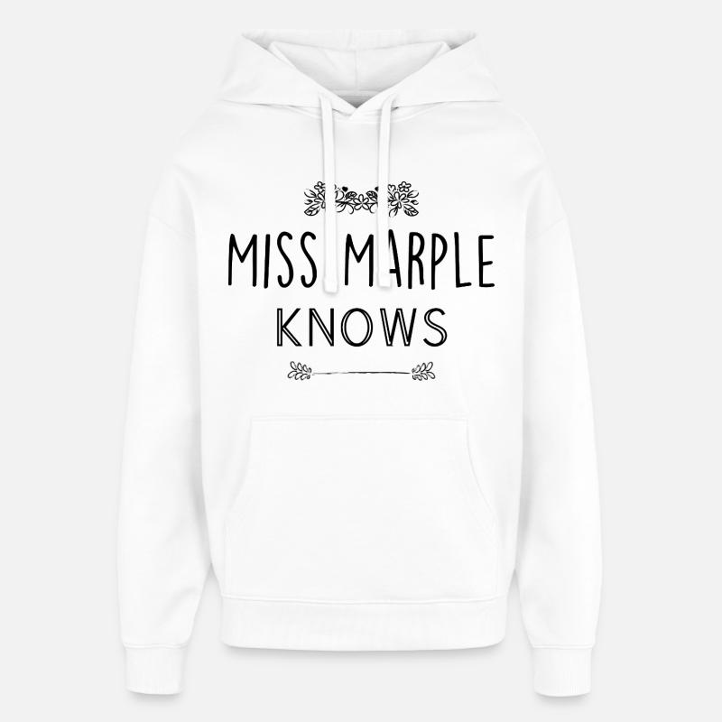 Miss Marple connaît les fleurs - Sweat à capuche unisexe Stanley/Stella Oversized - blanc