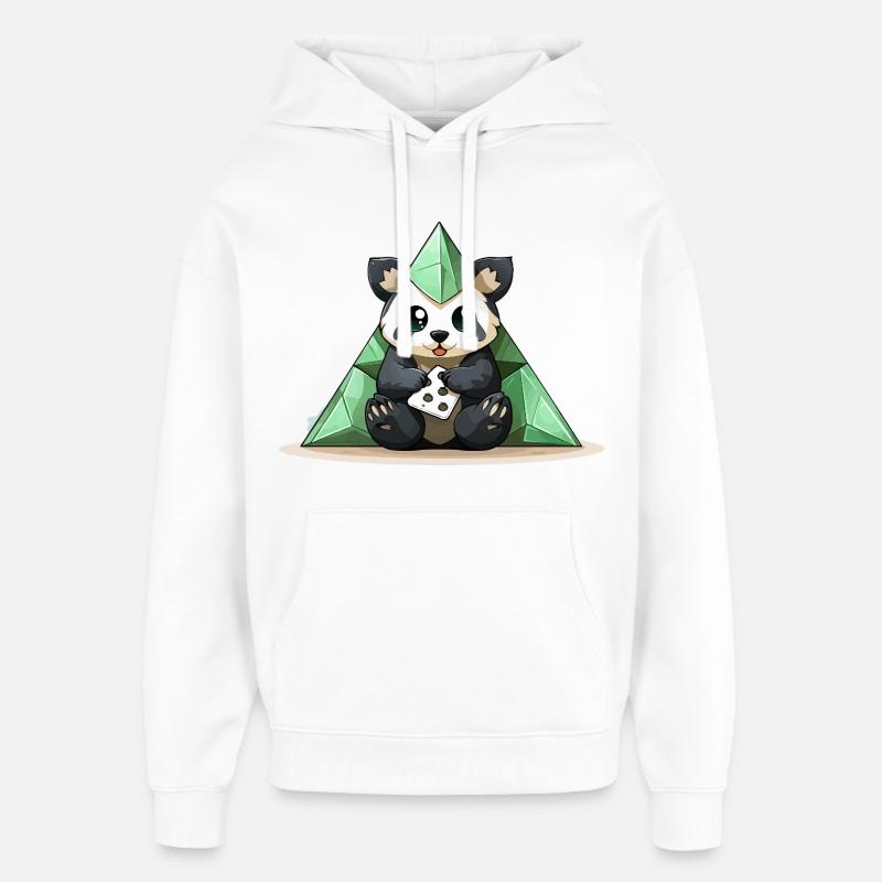 Pyramide de Cristal de Panda - Sweat à capuche unisexe Stanley/Stella Oversized - blanc