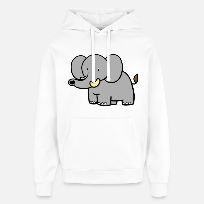 Éléphant debout - Sweat à capuche unisexe Stanley/Stella Oversized - blanc