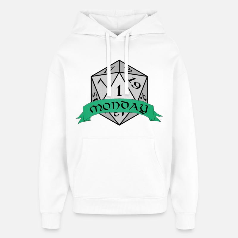 Emblème des dés du lundi - Sweat à capuche unisexe Stanley/Stella Oversized - blanc