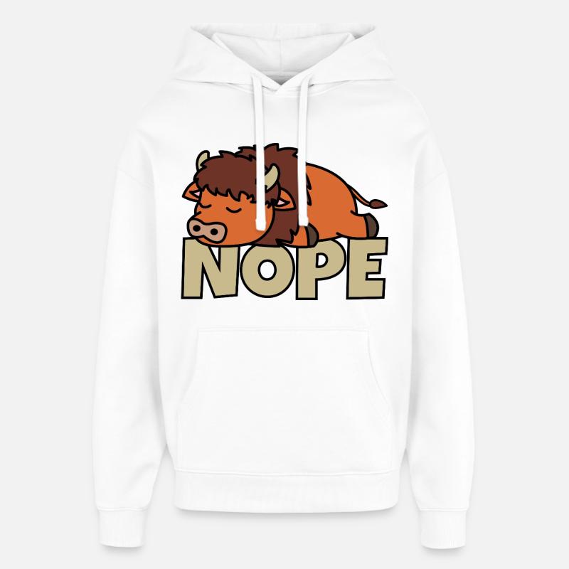 Non, pas aujourd’hui, bison paresseux - Sweat à capuche unisexe Stanley/Stella Oversized - blanc