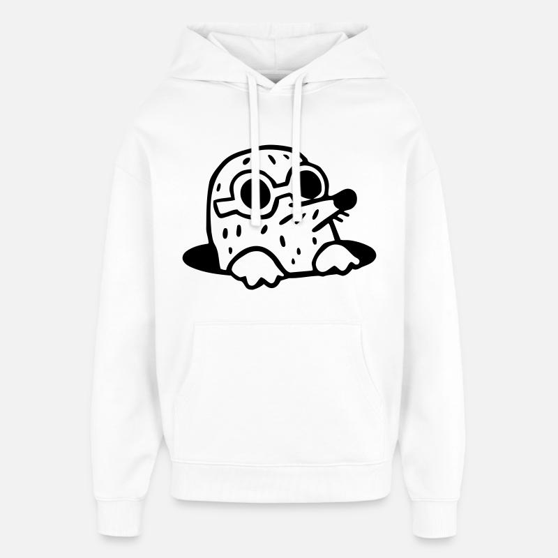 cool Mole - Oversized Unisex Hoodie by Stanley/Stella - white