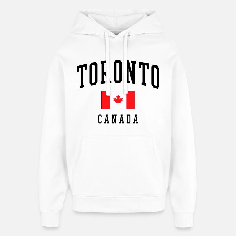 Gaveidé til Toronto Canada Flag Design - Hættetrøje unisex Stanley/Stella Oversized - hvid