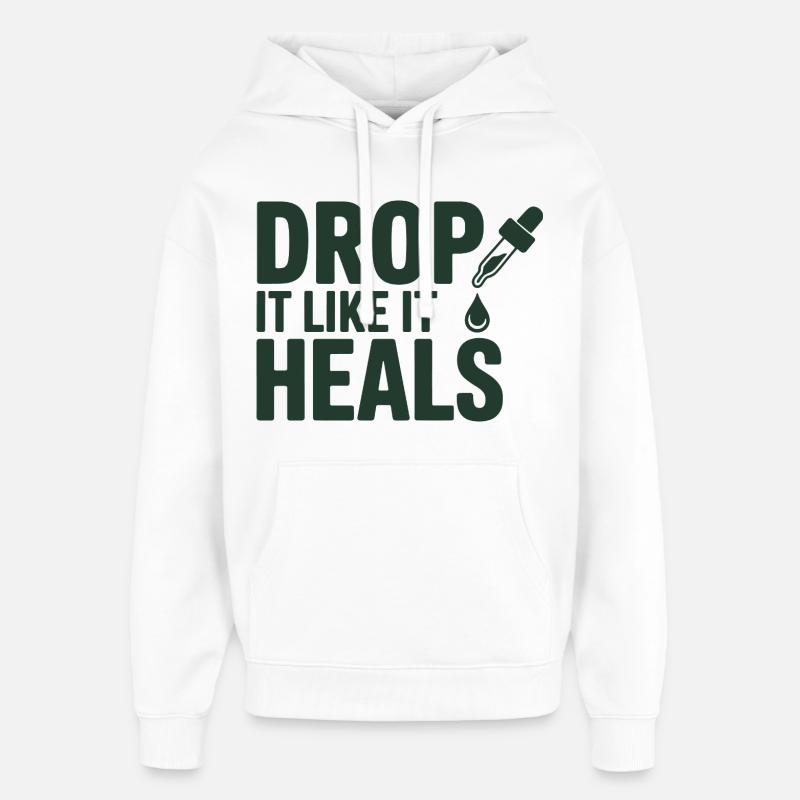 Homéopathie, lâche-le comme ça guérit professionnellement - Sweat à capuche unisexe Stanley/Stella Oversized - blanc