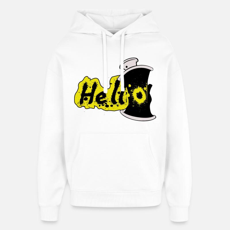 Hello Spray Effet - Sweat à capuche unisexe Stanley/Stella Oversized - blanc