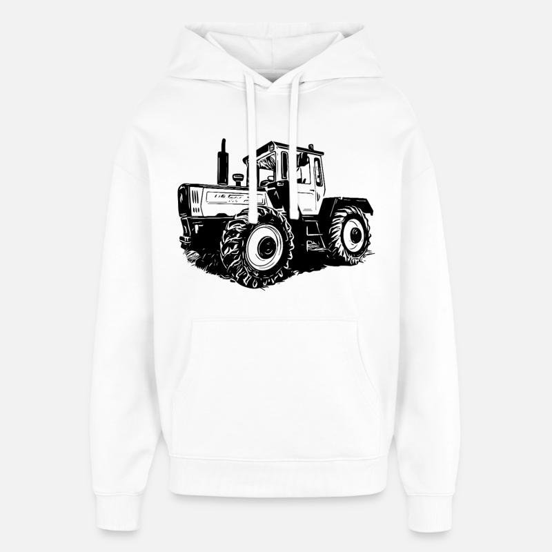 Silhouette de puissance de tracteur - Sweat à capuche unisexe Stanley/Stella Oversized - blanc