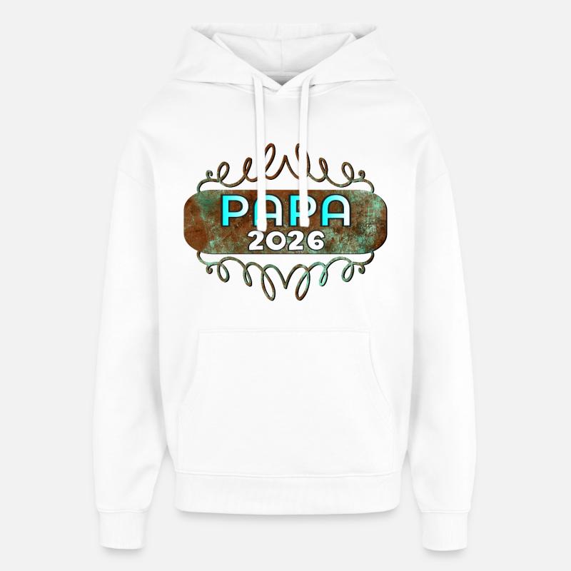 PAPA BÉBÉ 2026 - Sweat à capuche unisexe Stanley/Stella Oversized - blanc