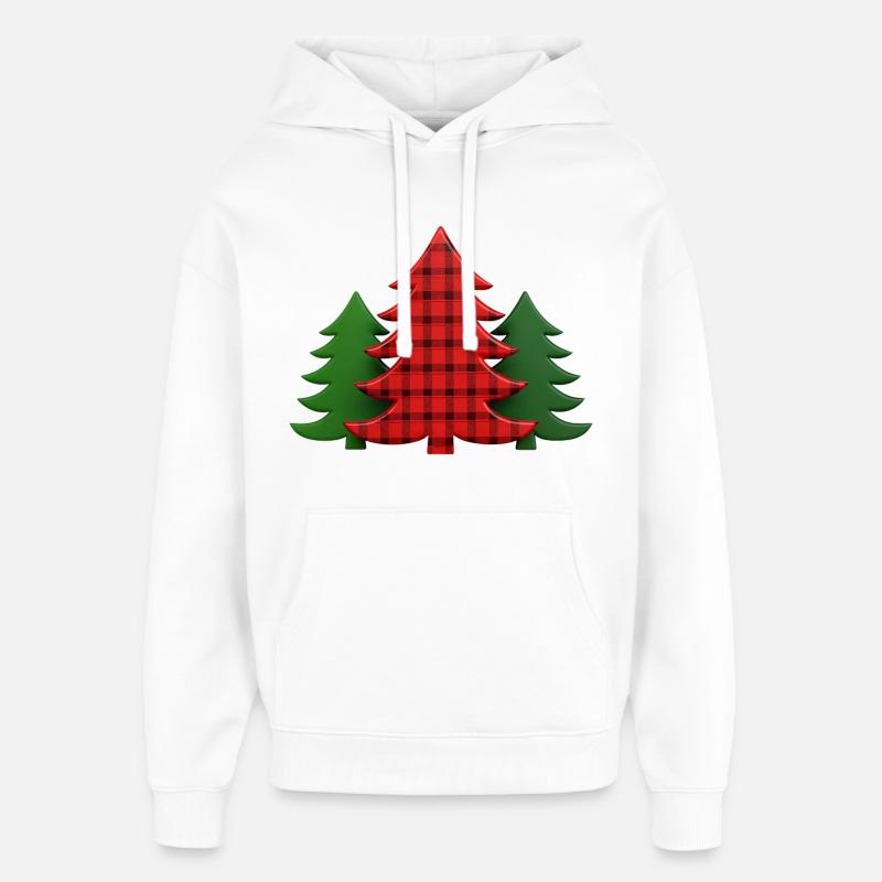 Plaid Baum Weihnachtsbäume Christmas Tree - Oversized Unisex Hoodie von Stanley/Stella - Weiß