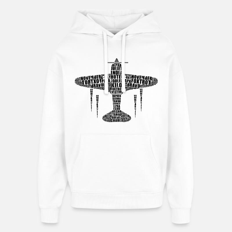 T-shirt pilote à l’alphabet phonétique - Sweat à capuche unisexe Stanley/Stella Oversized - blanc