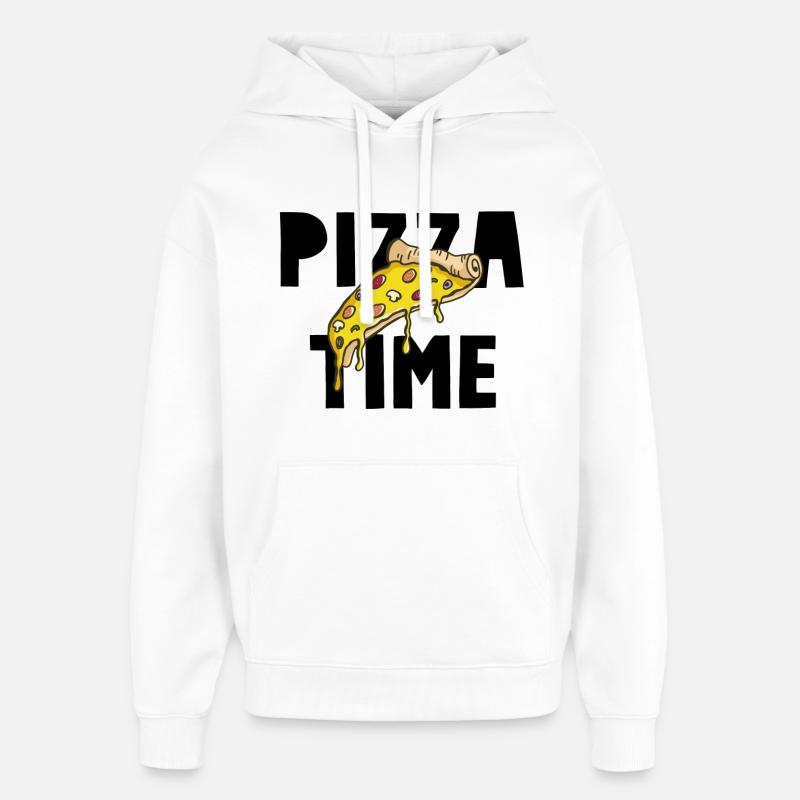 Pizza Time - Sweat à capuche unisexe Stanley/Stella Oversized - blanc