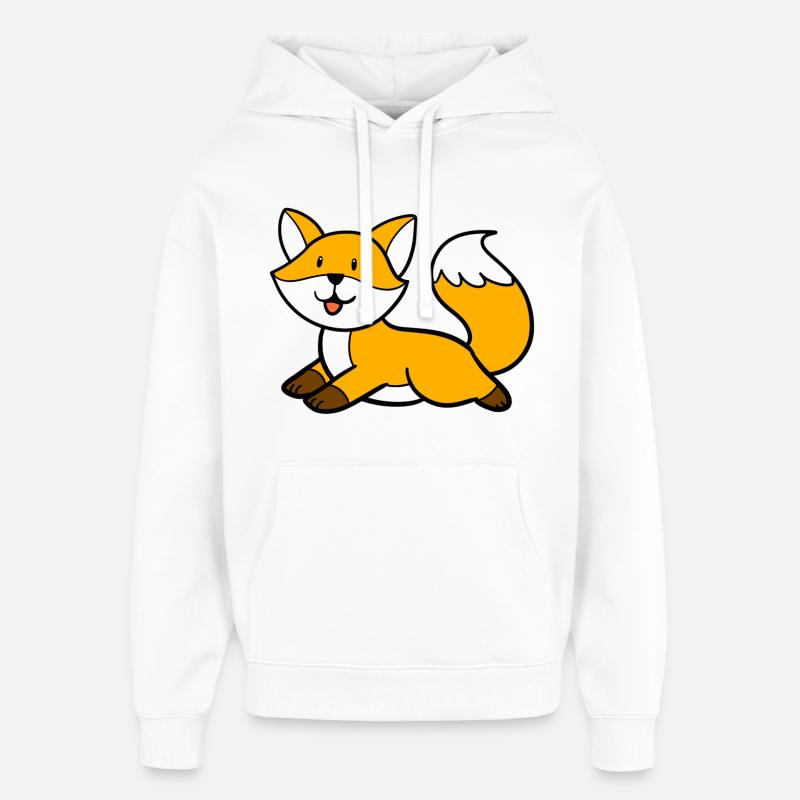 Renard couché - Sweat à capuche unisexe Stanley/Stella Oversized - blanc