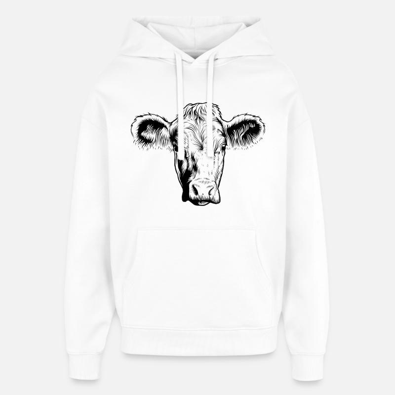 Vache Vaches - Sweat à capuche unisexe Stanley/Stella Oversized - blanc