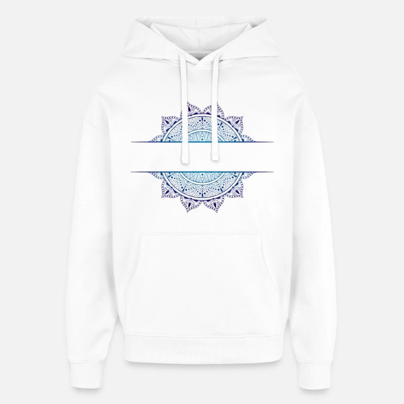 Mandala Cyan Magenta - Sweat à capuche unisexe Stanley/Stella Oversized - blanc
