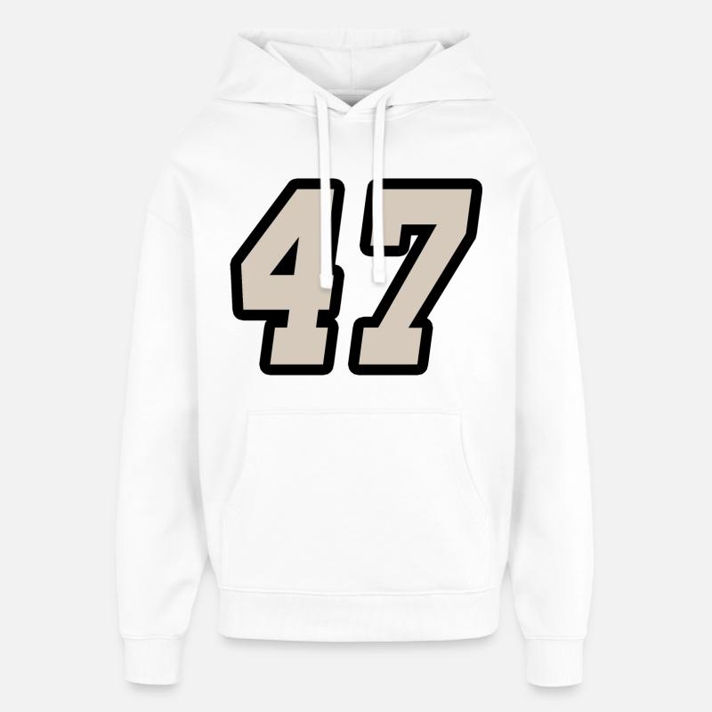 Nummer siebenundvierzig 47 - Oversized Unisex Hoodie von Stanley/Stella - Weiß