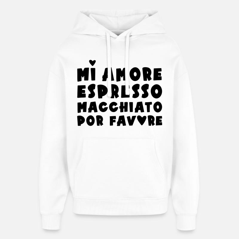 Espresso Macchiato - Sweat à capuche unisexe Stanley/Stella Oversized - blanc