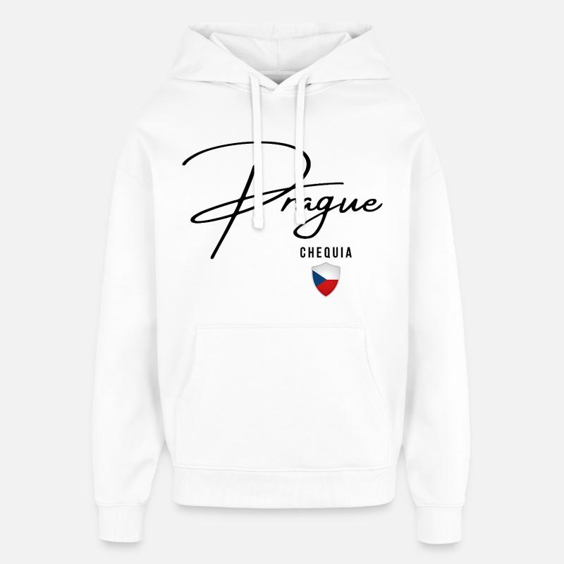 Design élégant Prague, j’adore Prague - Sweat à capuche unisexe Stanley/Stella Oversized - blanc