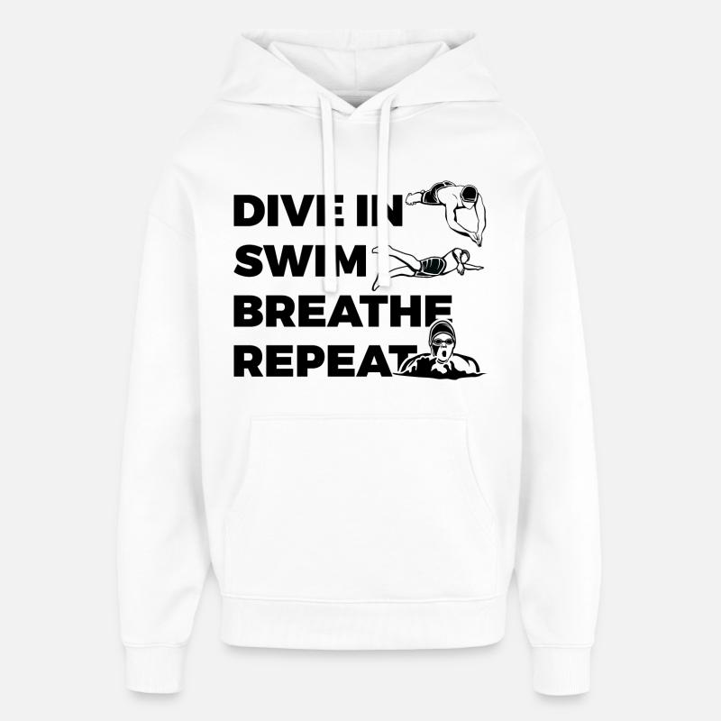 Schwimm Routine - Oversized Unisex Hoodie von Stanley/Stella - Weiß