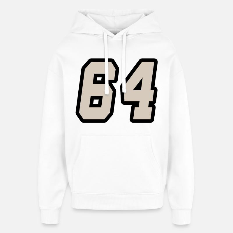Nummer vierundsechzig 64 - Oversized Unisex Hoodie von Stanley/Stella - Weiß