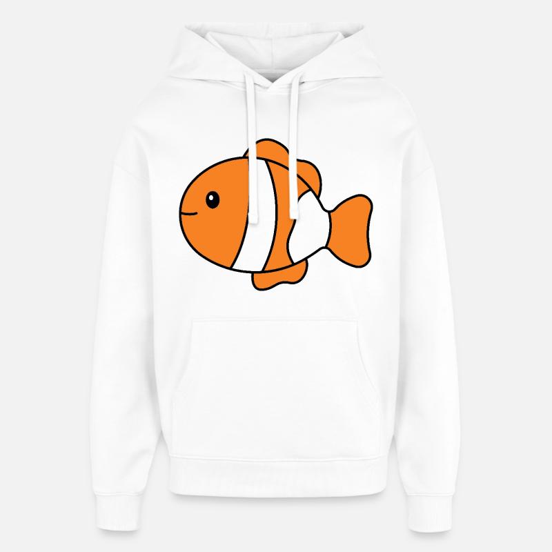 Poisson-clown tropical - Sweat à capuche unisexe Stanley/Stella Oversized - blanc