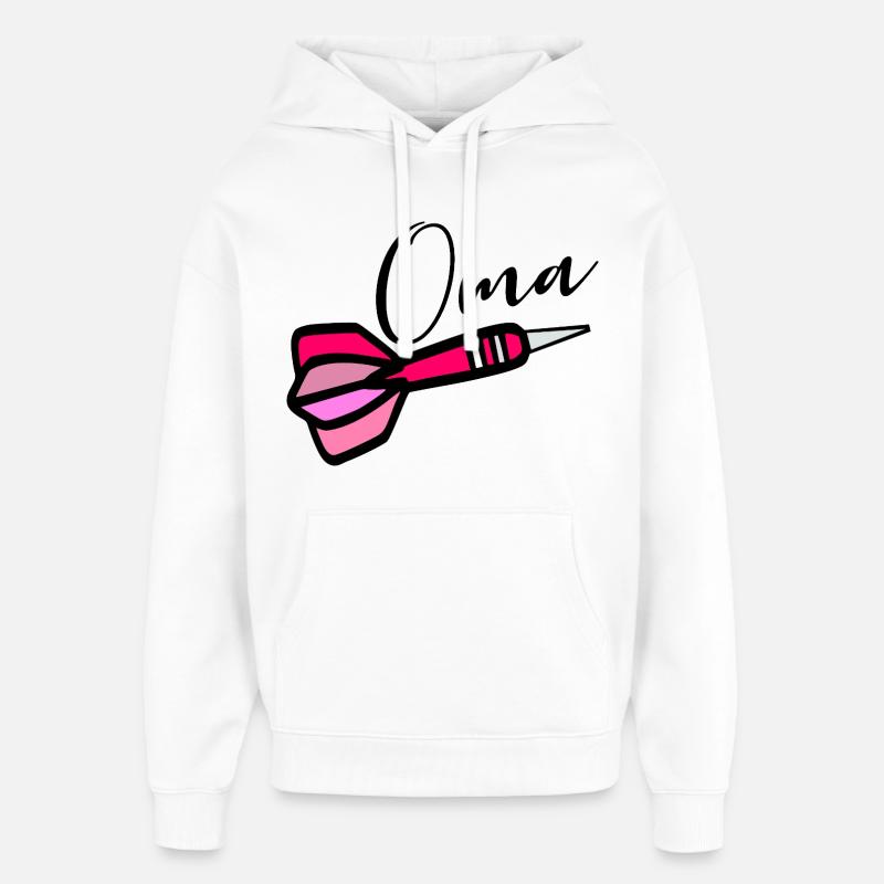 Mamie fléchettes fléchettes - Sweat à capuche unisexe Stanley/Stella Oversized - blanc
