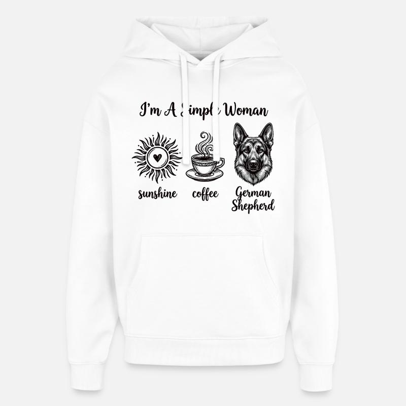 Femmes simples amantes du berger allemand - Sweat à capuche unisexe Stanley/Stella Oversized - blanc
