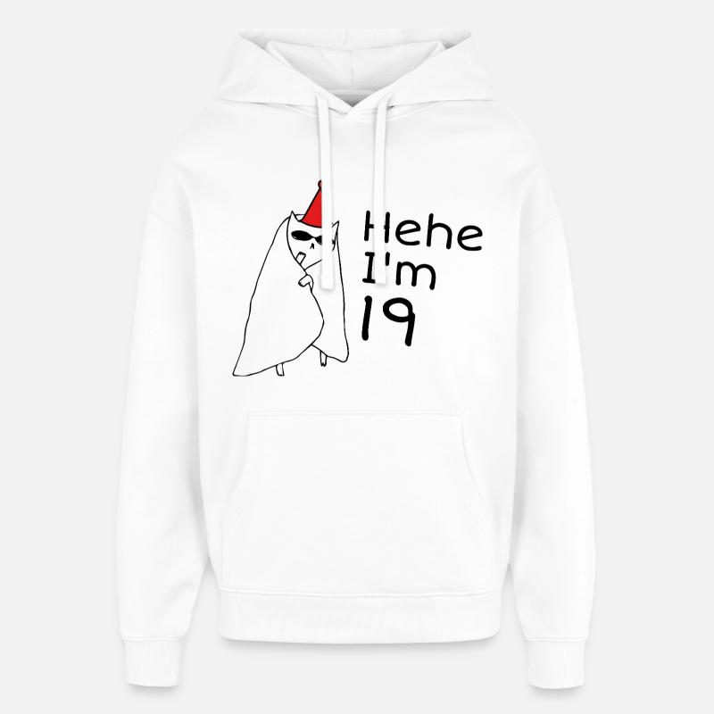 19 ans anniversaire - Cadeau 19e anniversaire - Sweat à capuche unisexe Stanley/Stella Oversized - blanc