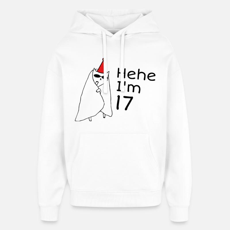 17 ans anniversaire - Cadeau 17e anniversaire - Sweat à capuche unisexe Stanley/Stella Oversized - blanc
