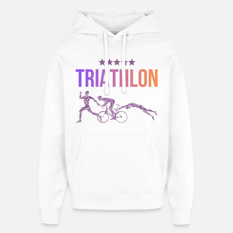 Triathlon - Sweat à capuche unisexe Stanley/Stella Oversized - blanc