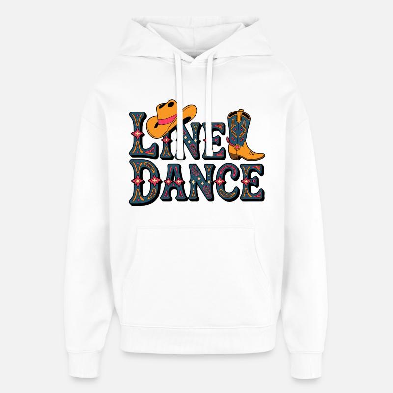 Pattern western de danse en ligne - Sweat à capuche unisexe Stanley/Stella Oversized - blanc