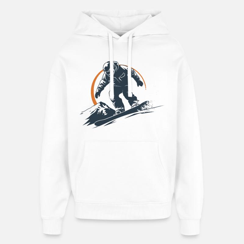 Graphique du snowboarder - Sweat à capuche unisexe Stanley/Stella Oversized - blanc
