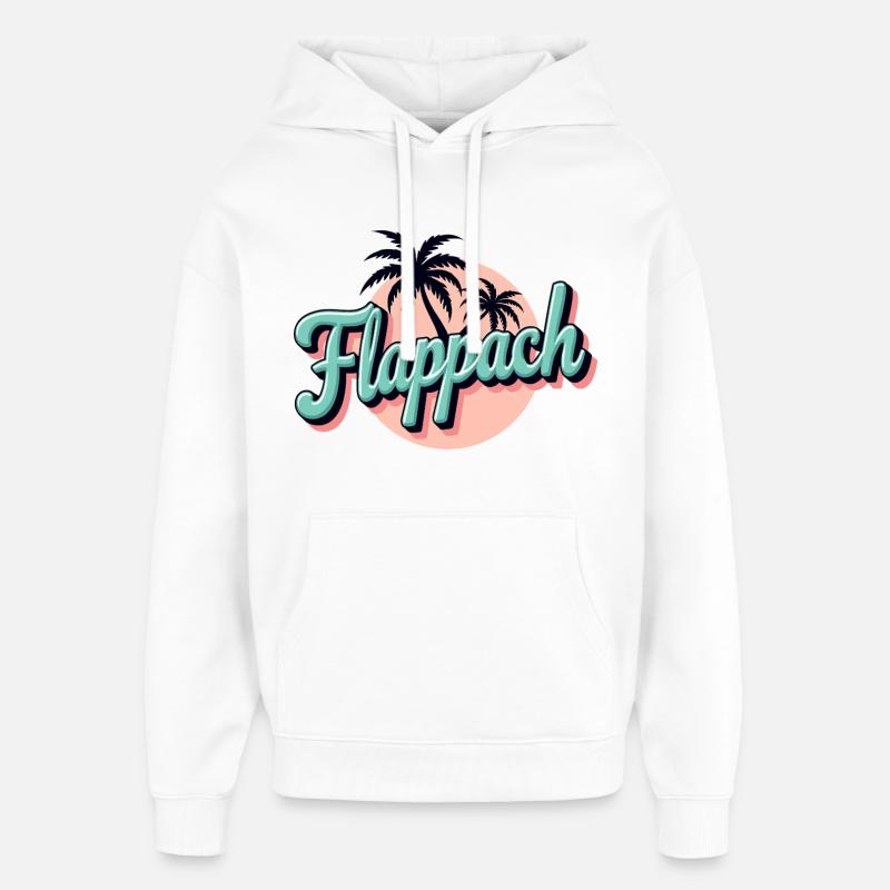 Flappach Palmiers Été Rétro - Sweat à capuche unisexe Stanley/Stella Oversized - blanc