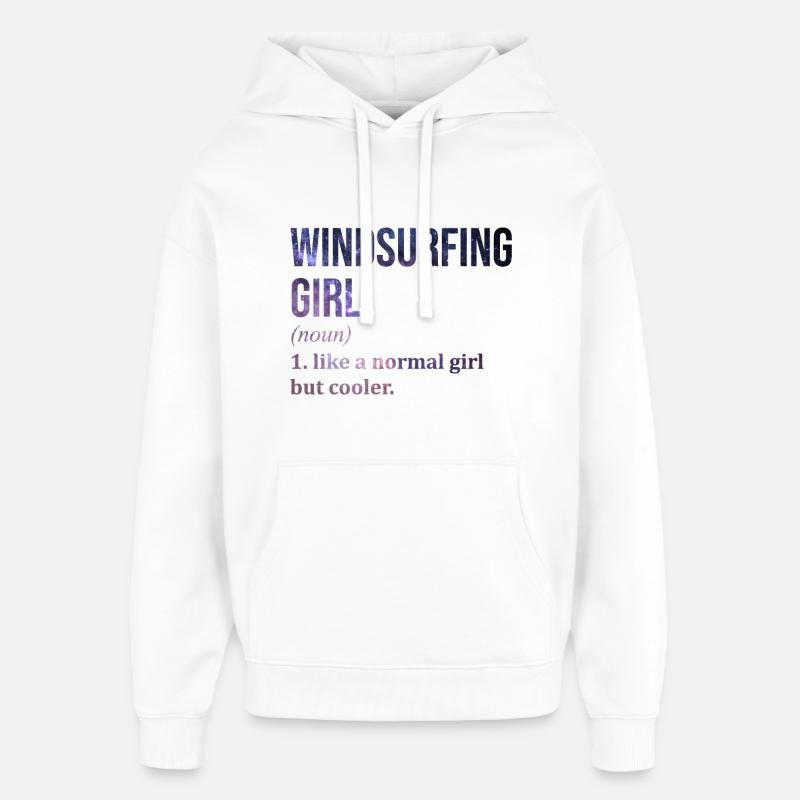 planche à voile - Sweat à capuche unisexe Stanley/Stella Oversized - blanc