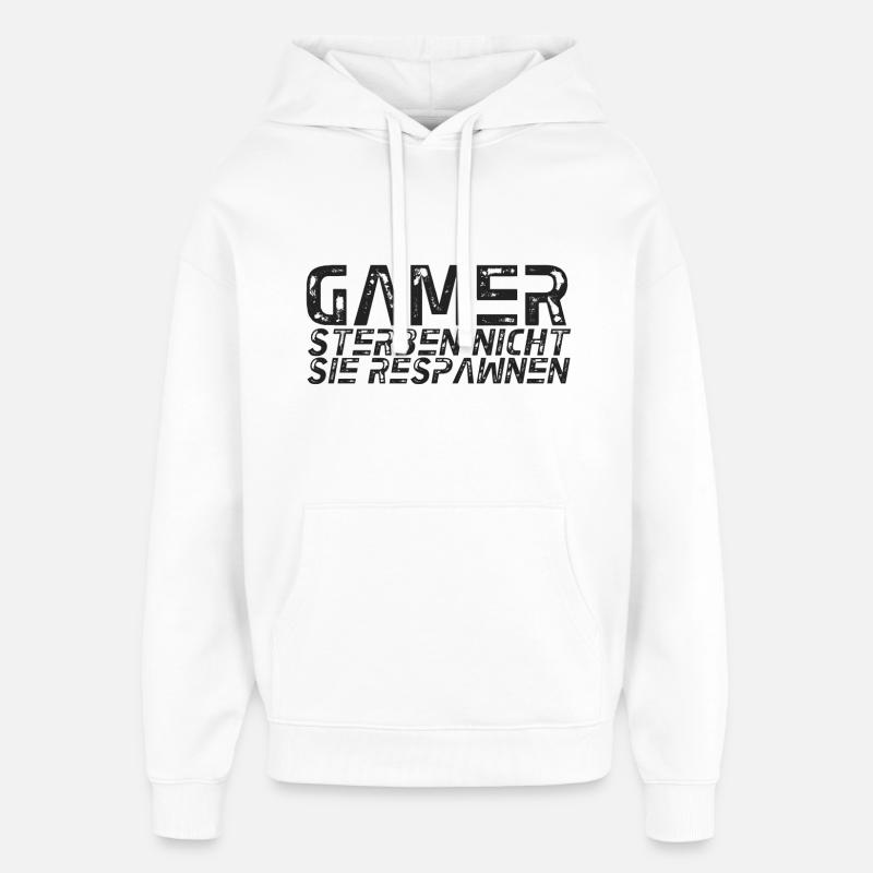 GAMER DIE PAS VOUS respawn - Sweat à capuche unisexe Stanley/Stella Oversized - blanc