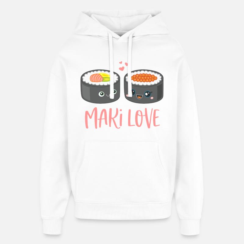 Maki Love Sushi Comic - Sweat à capuche unisexe Stanley/Stella Oversized - blanc