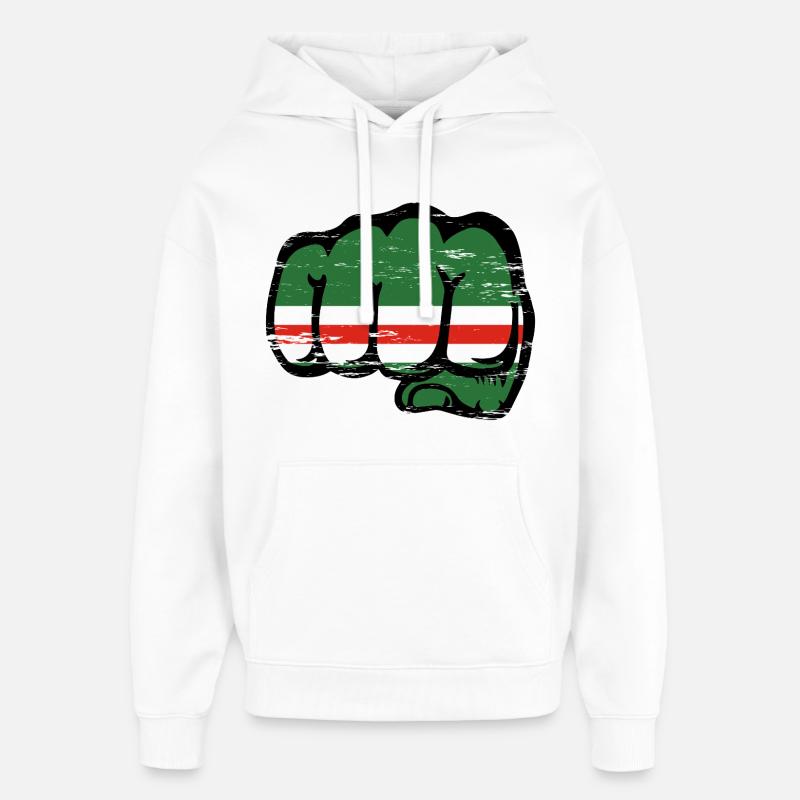 Tschetschenien Flagge Faust used - Oversized Unisex Hoodie von Stanley/Stella - Weiß