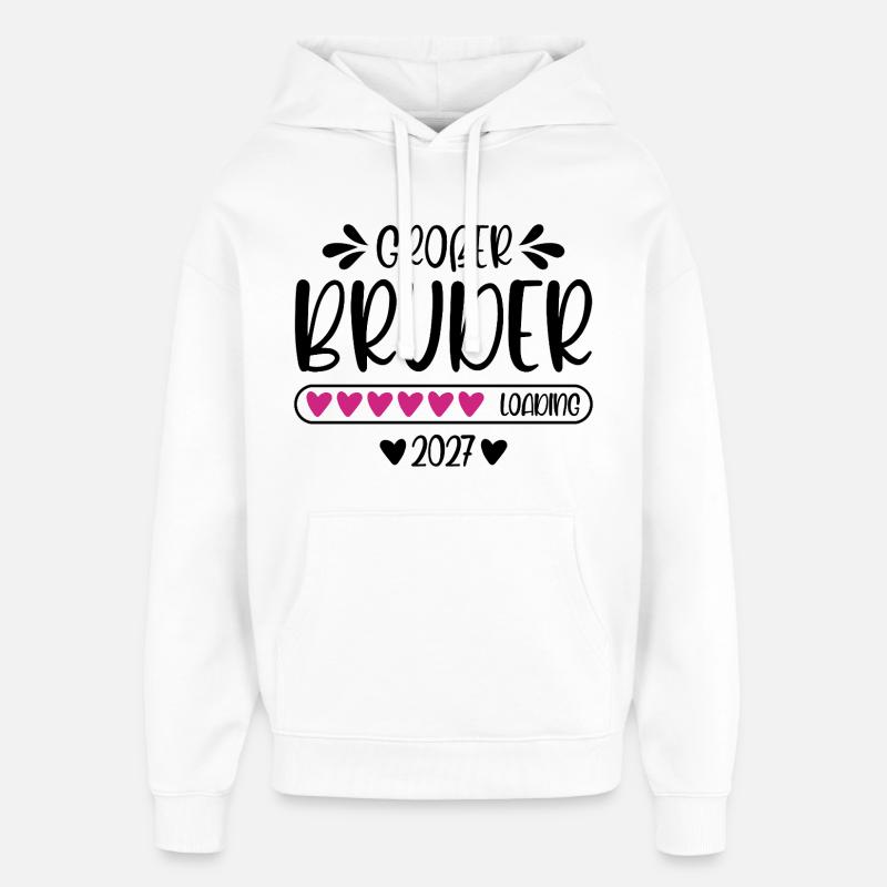 Großer Bruder 2027 loading Herzchen Ladebalken - Oversized Unisex Hoodie von Stanley/Stella - Weiß