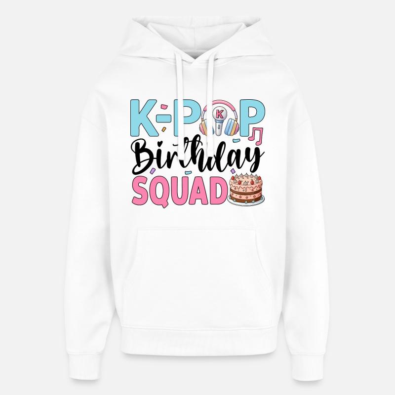 Équipe d’anniversaire K-Pop - Sweat à capuche unisexe Stanley/Stella Oversized - blanc